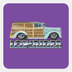 Adesivo Quadrado Retro Woody Lowrider