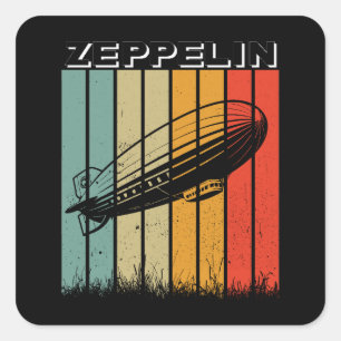 Adesivo Quadrado Retro Zeppelin Dirigible Airship Zepelin Zepplin