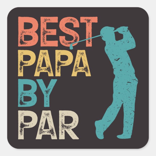 Adesivo Quadrado Retrocetro Golfer - Melhor Papa Por Par (Frente)