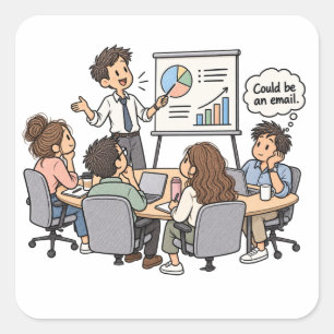 Adesivo Quadrado Reunião da equipe