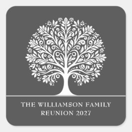 Adesivo Quadrado Reunião da família Elegant Modern Tree