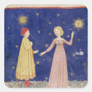 Adesivo Quadrado Reunião de Dante e Beatrice