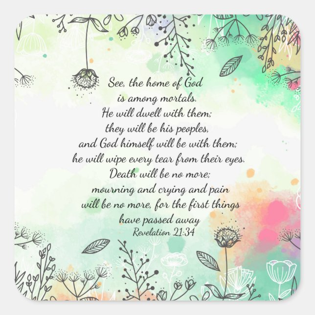 Adesivo Quadrado Revelação 21:34 (Frente)