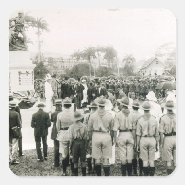 Adesivo Quadrado Revelação do Memorial de Guerra (Frente)