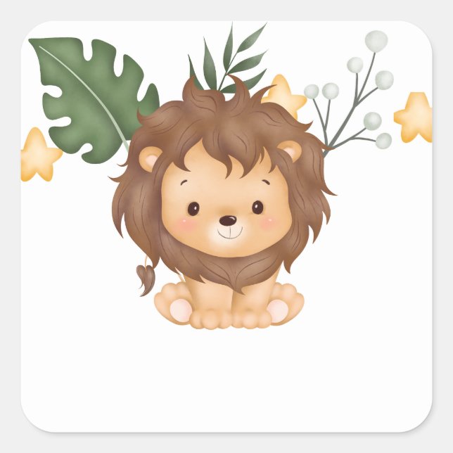 Adesivo Quadrado Revelation 5:5 Lion of Judah Stickers (Frente)