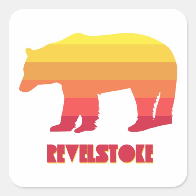 Adesivo Quadrado Revelstoke Bear (Frente)