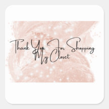 Revendedor Obrigado a você Stickers Quadrados