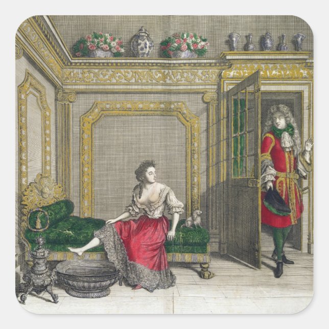 Adesivo Quadrado Revestimento para banho, publicado em c.1688-90 (Frente)