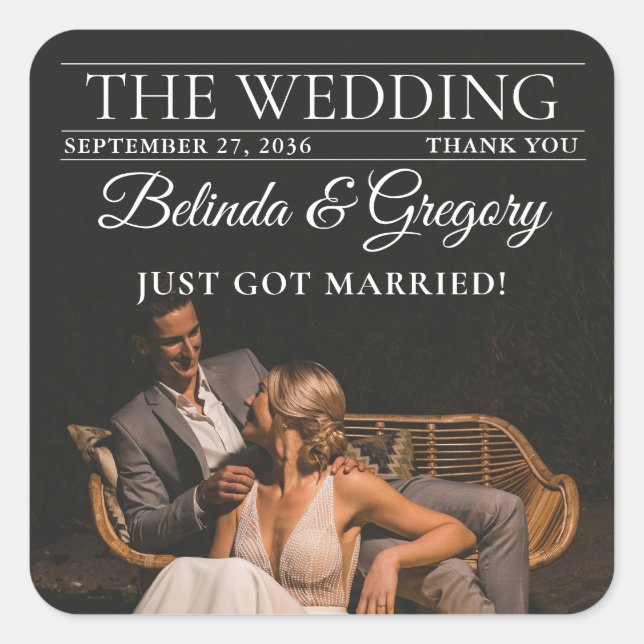 Adesivo Quadrado Revista Editorial Fotos Casamento (Frente)