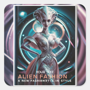 Adesivo Quadrado Revista Fantasy Alienígena