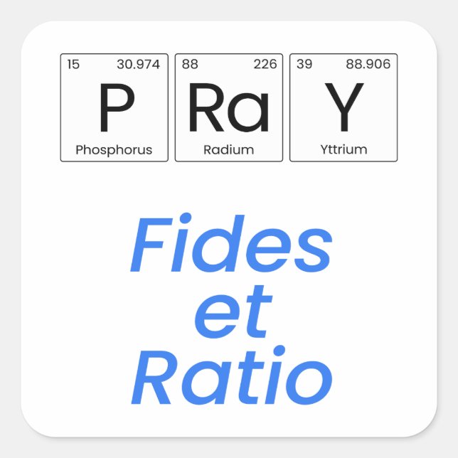 Adesivo Quadrado Rezar—Fides et Ratio (Frente)