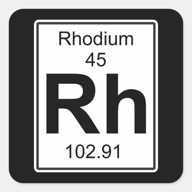 Adesivo Quadrado Rh - Rhodium (Frente)