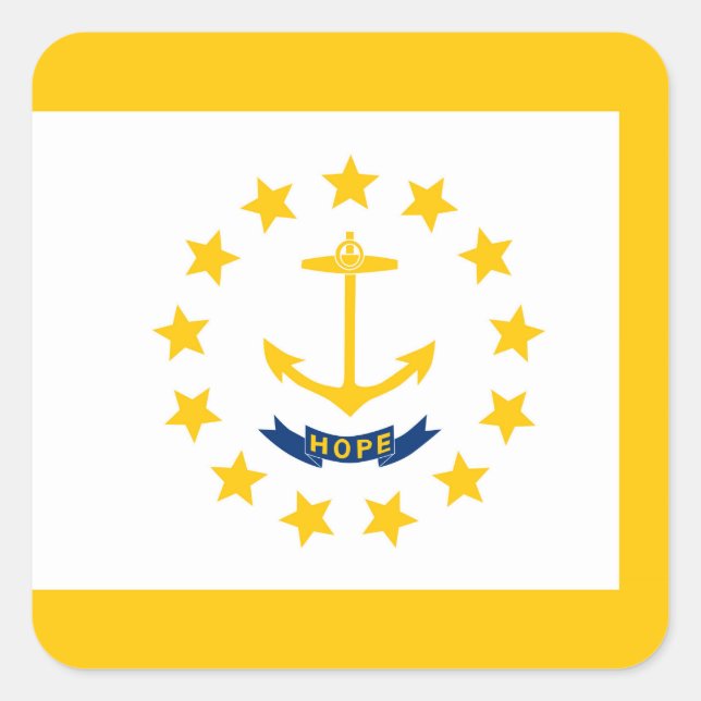Adesivo Quadrado Rhode Island State Flag Design (Frente)