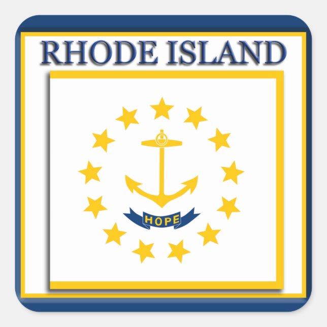 Adesivo Quadrado Rhode Island State Flag Sticker (Frente)