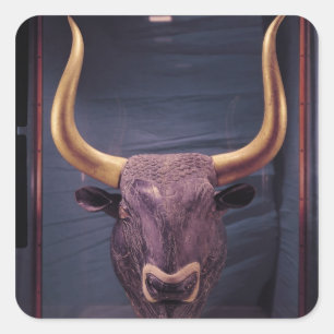 Adesivo Quadrado Rhyton na forma da cabeça de um touro,