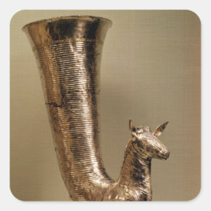 Adesivo Quadrado Rhyton sob a forma de um íbex, de Irã