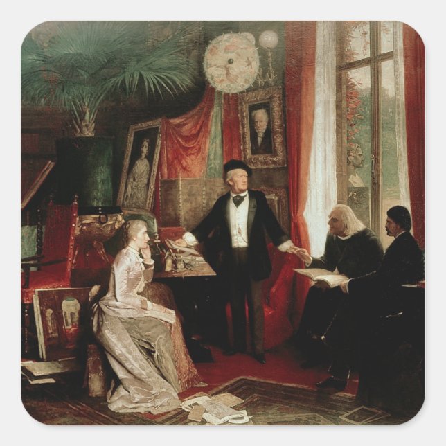 Adesivo Quadrado Richard Wagner com Franz Liszt e Liszt (Frente)