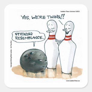 Adesivo Quadrado Rick London Cartoons Engraçado Bowling Comic