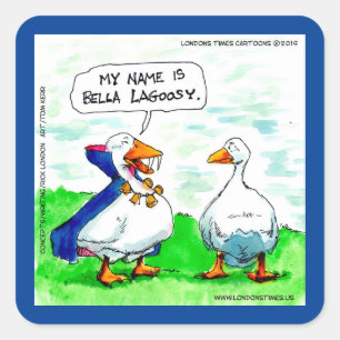 Adesivo Quadrado Rick London Funny Goose Vampire Vestindo Sinos 