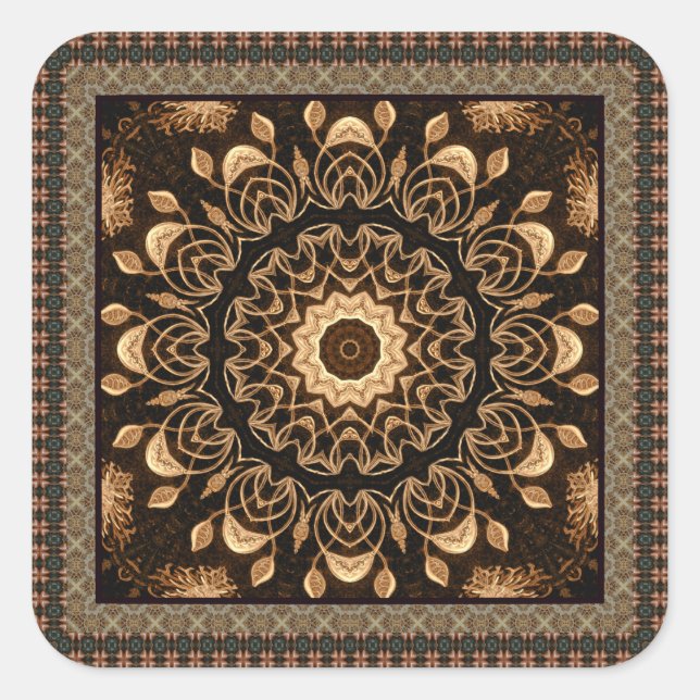 Adesivo Quadrado Rico Mandala (Frente)