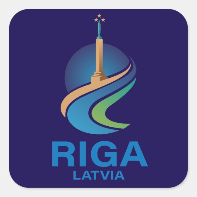 Adesivo Quadrado Riga Letônia (Frente)