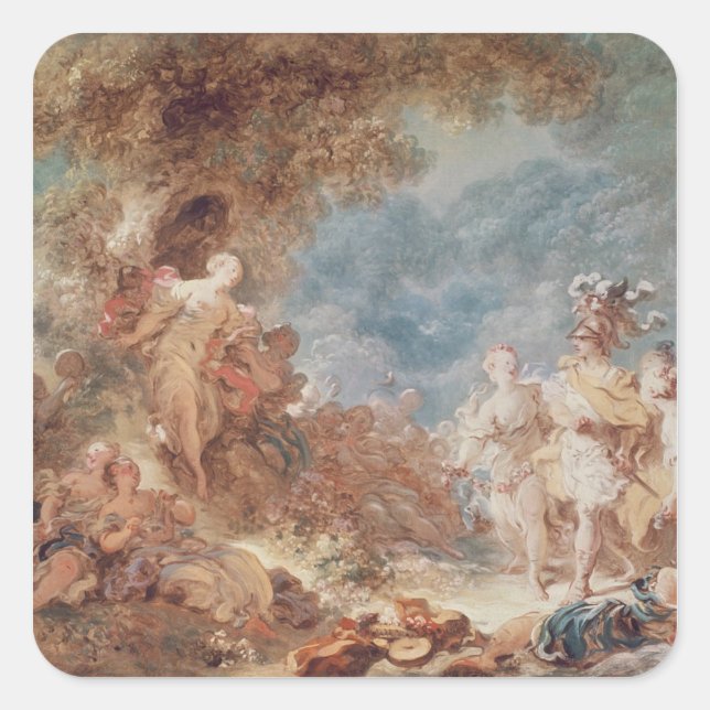 Adesivo Quadrado Rinaldo no Jardim de Armida (Frente)