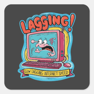 Adesivo Quadrado RINDO! - Velocidade lenta da Internet