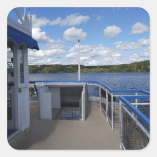 Adesivo Quadrado Rio Connecticut de barco fluvial