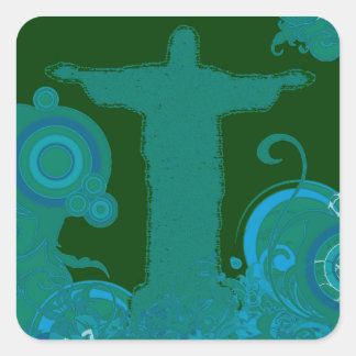 Adesivo Quadrado Rio - Corcovado - Jesus Cristo o redentor