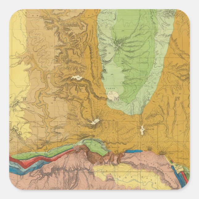 Adesivo Quadrado Rio Verde da Estrada do Pacífico da União (Frente)