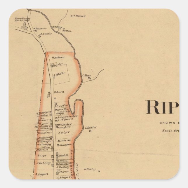 Adesivo Quadrado Ripley, Ohio (Frente)