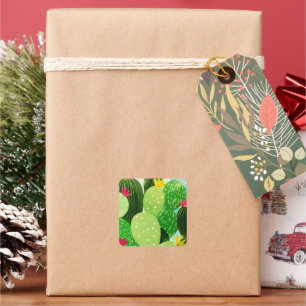 Adesivo Quadrado Riqueza de Verão Rustic Suculent Glitter