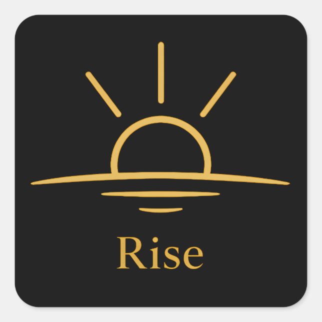 Adesivo Quadrado Rise — Minimalist Sunrise (Frente)