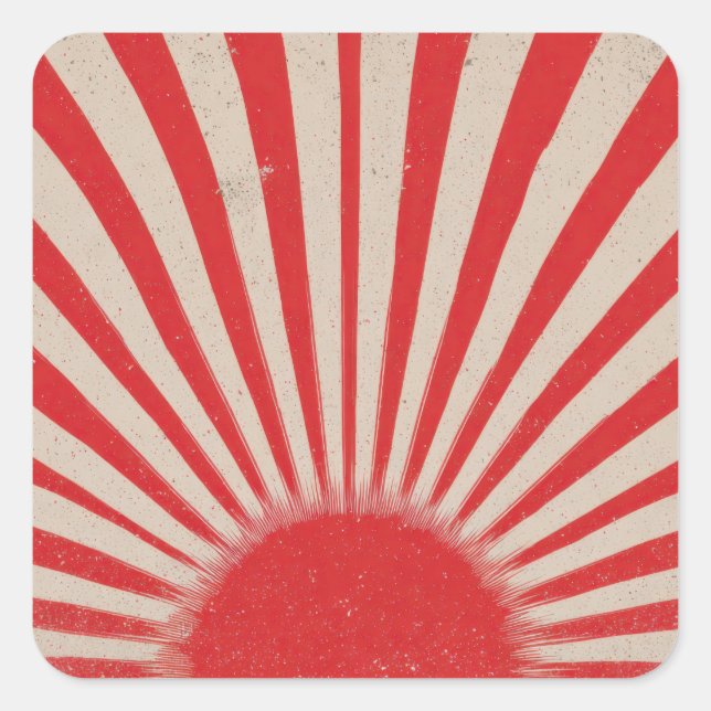 Adesivo Quadrado Rising Sun Background – Retro Vintage Rays (Frente)
