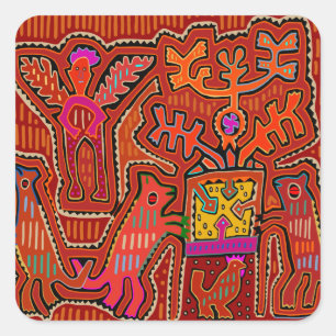 Adesivo Quadrado Ritual de Xamã Kuna Peyote - SCOTUS Corta meus Dir