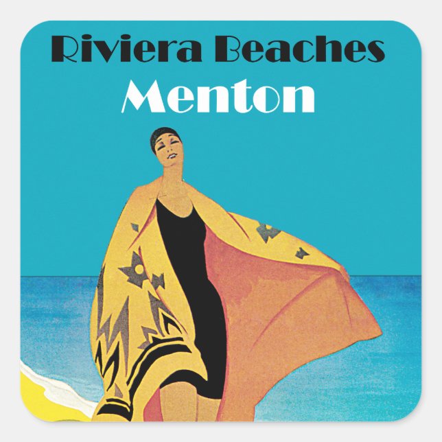 Adesivo Quadrado Riviera Beaches ~ Menton (Frente)