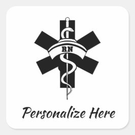 Adesivo Quadrado RN Nurses Medical Symbol