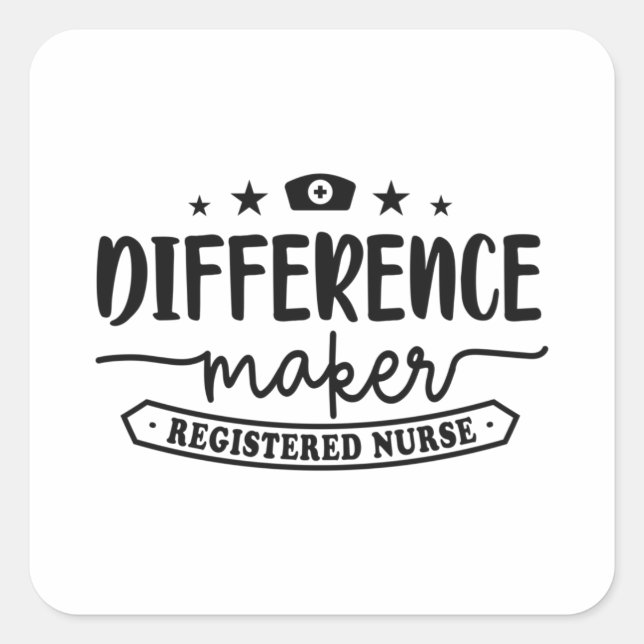 Adesivo Quadrado RN svg, Registered Nurse svg, diferença (Frente)