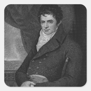 Adesivo Quadrado Robert Fulton (1765-1815), gravado pelo parque de