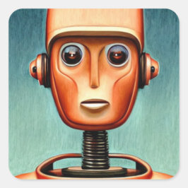 Adesivo Quadrado Robô Cute