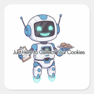 Adesivo Quadrado Robô só aqui para coletar seus cookies