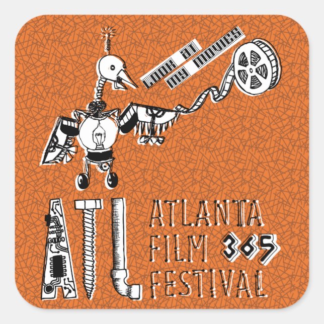 Adesivo Quadrado Robot Movie Bird Stickers (Frente)