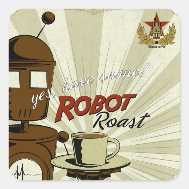 Adesivo Quadrado Robot Roast (Frente)