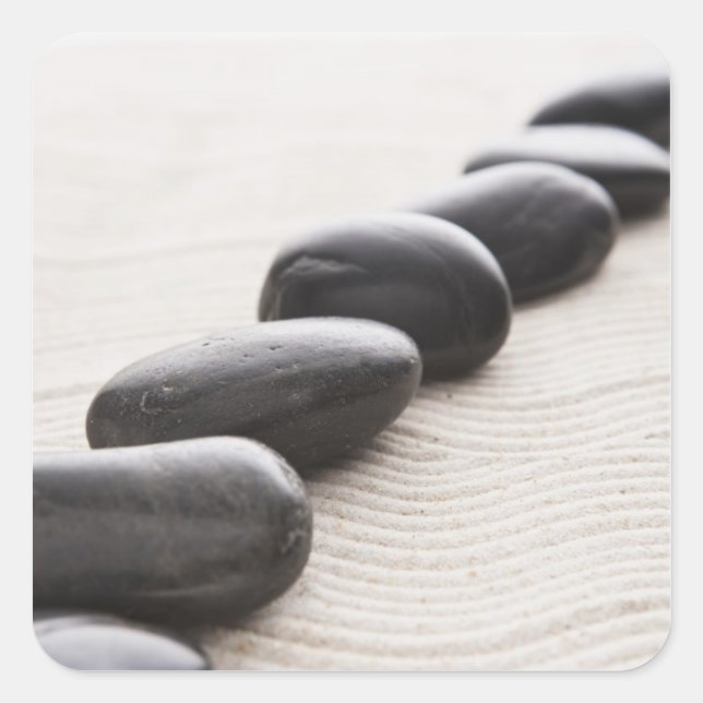 Adesivo Quadrado Rochas na areia (Frente)