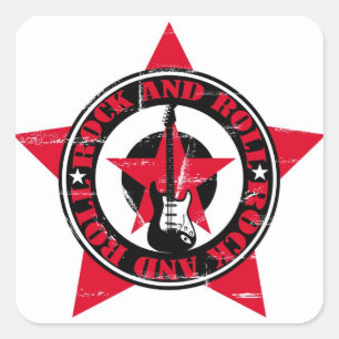 Adesivo Quadrado Rock and Roll