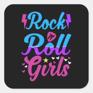 Adesivo Quadrado Rock Lover Rock and Roll Girl