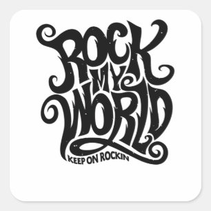 Adesivo Quadrado Rock My World