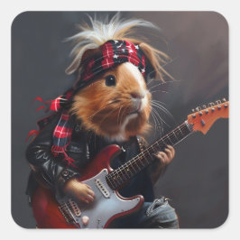 Adesivo Quadrado Rock n Roll Guiné Pig