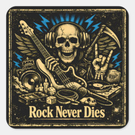 Adesivo Quadrado Rock Never Dies – Immortal Rock Spirit