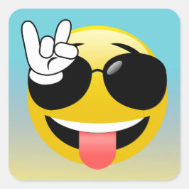Adesivo Quadrado Rock On Emoji Ombre Stickers